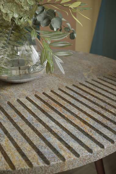 Стол журнальный Рикон Страйп гранж/винный металлик