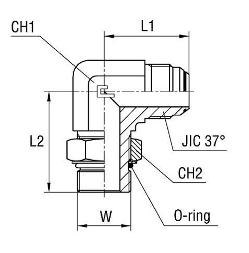 Штуцер FRA90 JIC 1.1/16" UNF7/8"
