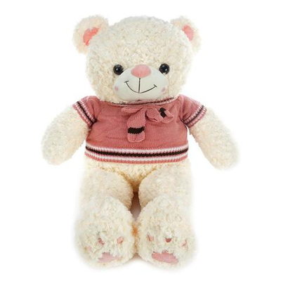 Медведь в вязаной кофте с вязаным бантом № 2 32x48x46см. (Hand)