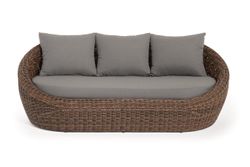 "Барселона" диван из искусственного ротанга трехместный, цвет коричневый