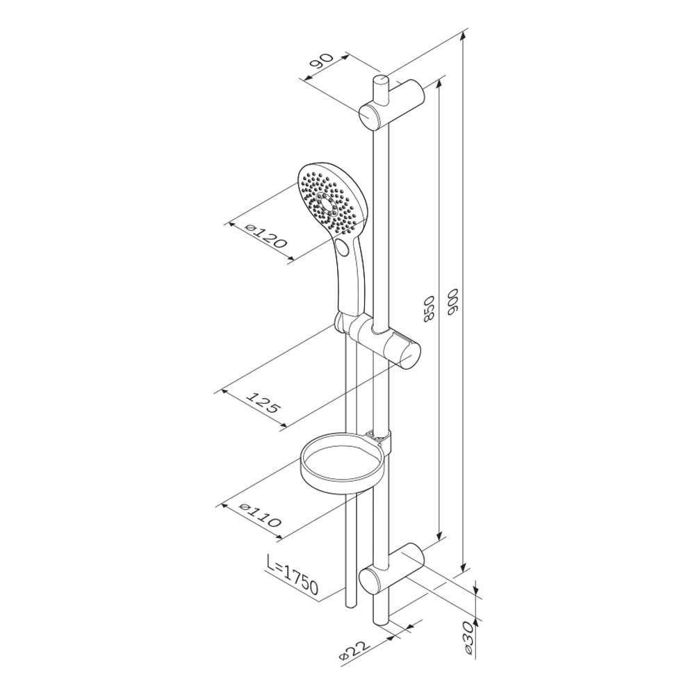 Душевой комплект AM.PM Inspire V2.0 F0150A000 Хром