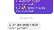 Abdullayeva: Salam. &Ccedil;ox sağ olun, kitabı d&uuml;nən g&ouml;t&uuml;rd&uuml;m. &Ccedil;atdırlma operativ idi. 