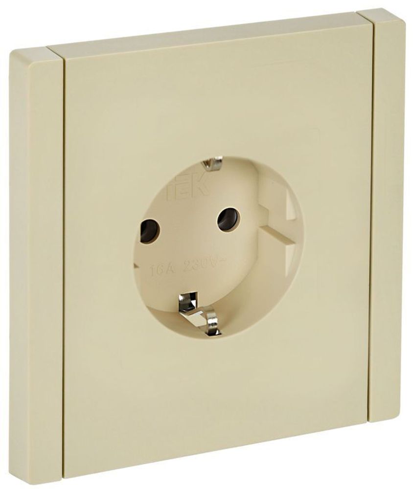 Розетка СП FORTE&amp;PIANO FP414 16А с заземл. без защ. шторок безвинт. крепл. ваниль IEK FP-R11-16-1-K10