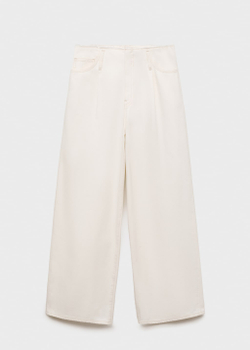 Брюки wideleg из денима с необработанным поясом