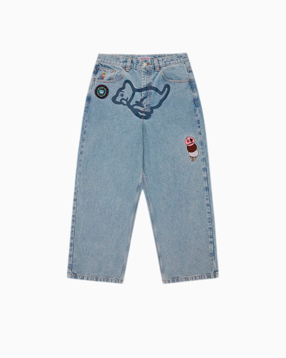 Джинсы ICECREAM Running Puppy Patch Tripple Scoop Denim Pant