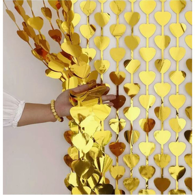 Занавес Сердце, Золото 100*200 см