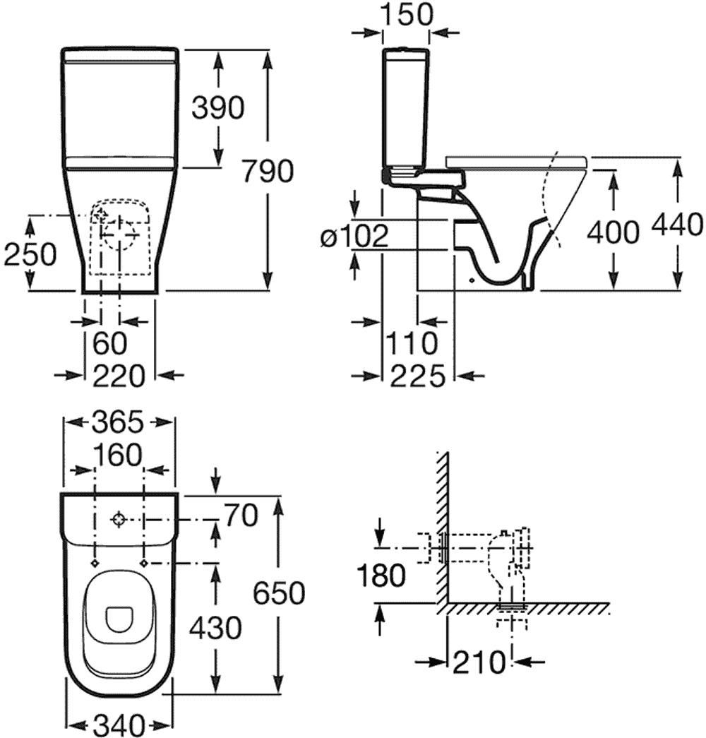 7342477000 УНИТАЗ-КОМПАКТ ROCA THE GAP С СИДЕНЬЕМ