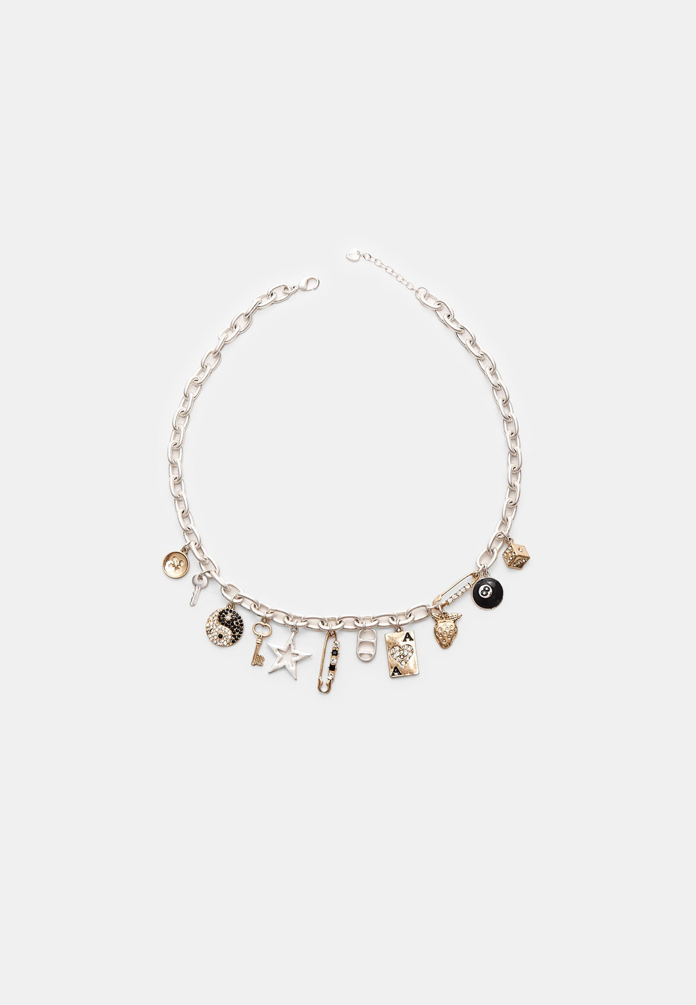 STRADIVARIUS Ожерелье с подвесками, серый