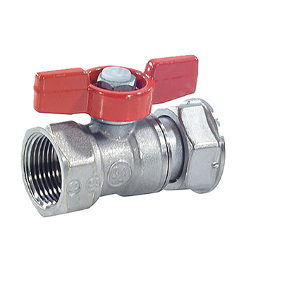 Кран шаровой латунь хром R251P Ду 15х20 Ру42 ВР/нак. гайка бабочка красная Giacomini R251PX003