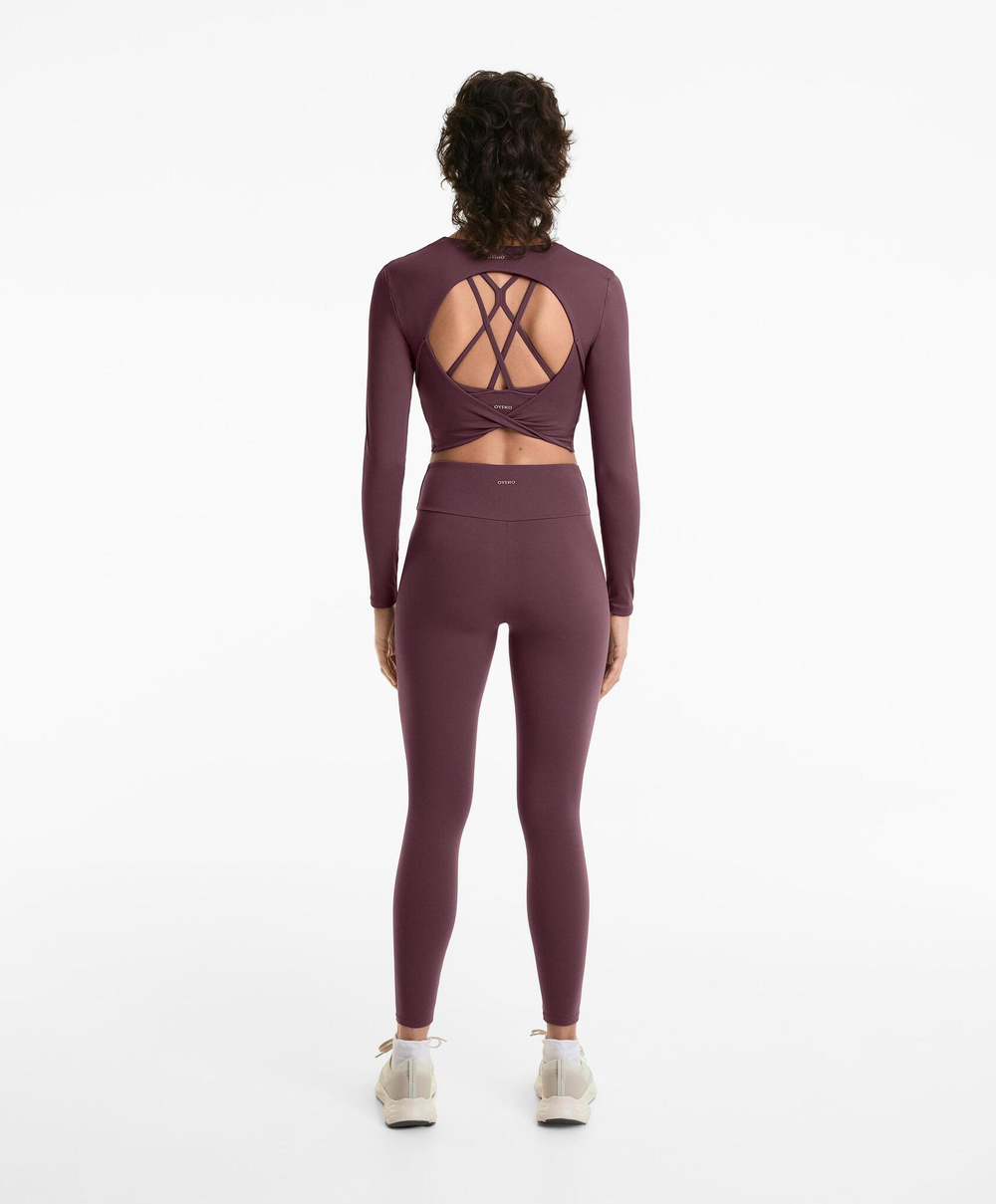 Oysho Футболка с длинным рукавом Comfortlux, темный бледно-фиолетовый