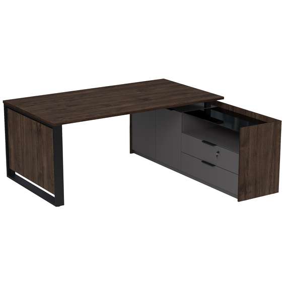 15СОД-ШД.2010 Стол рабочий на опорной двусост тумбе, с ящ, с замком (2060*1768*750)