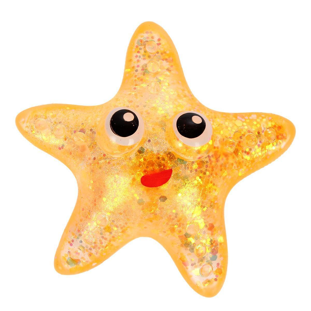 Мякиш с блестками Звезда, 4 цвета микс, с-30390