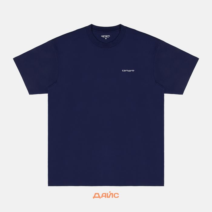Футболка мужская Carhartt WIP Script Embroidery артикул:I030435_air_force_blue - купить в магазине Дайс
