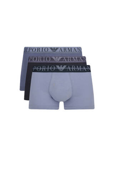 Трусики-боксеры 3шт. Emporio Armani - голубой(111357 3F723)
