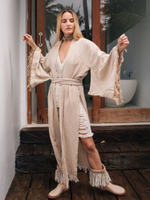 Кимоно с разрезами (бежевый)