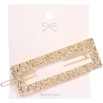 Зажим для волос на блистере «АТЛАНТА», прямоугольник, цвет золото, 6.5*2.5см (пакет с подвесом)