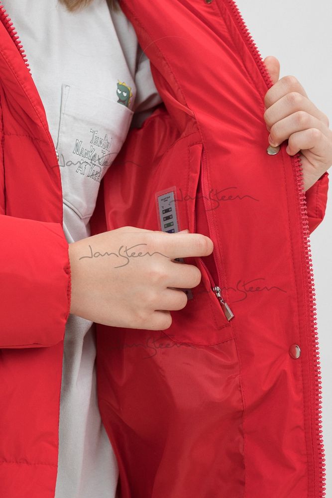 Красное пальто на био-пуху JAN STEEN