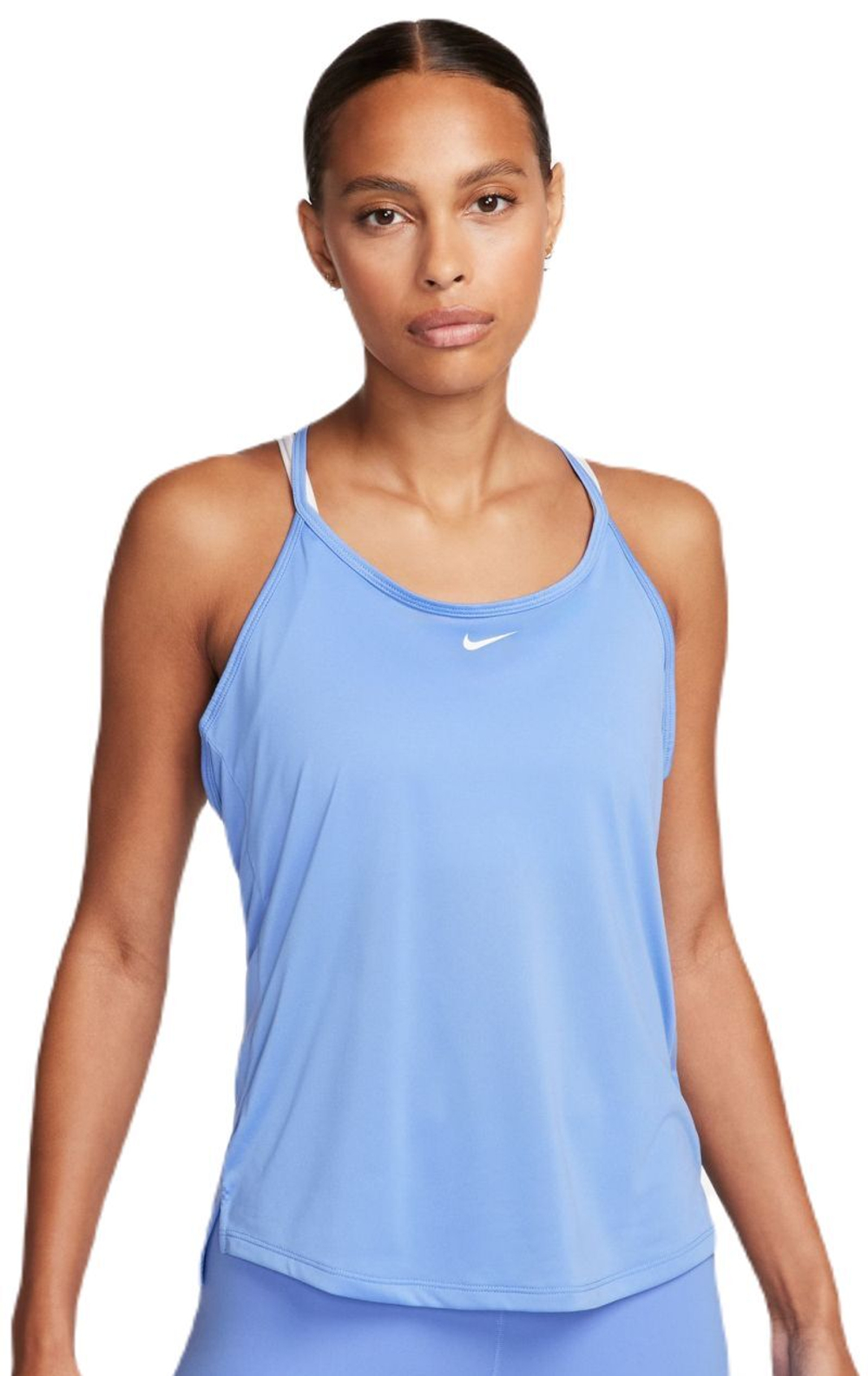 Женский топ теннисный Nike Dri-Fit One Elastika Standard Fit Tank - polar/white