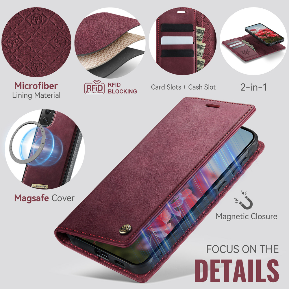 Чехол-кошелек CaseMe 2 in 1 MagSafe Samsung Galaxy S21 FE