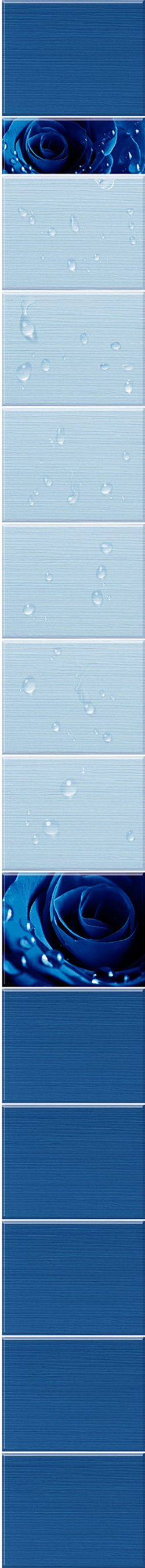 Панель ПВХ 3D Капли росы синий  2700х250 мм