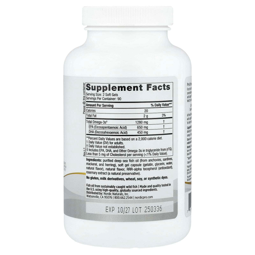 Nordic Naturals, ProOmega®, лимон, 180 мягких таблеток (640 мг на мягкий гель)