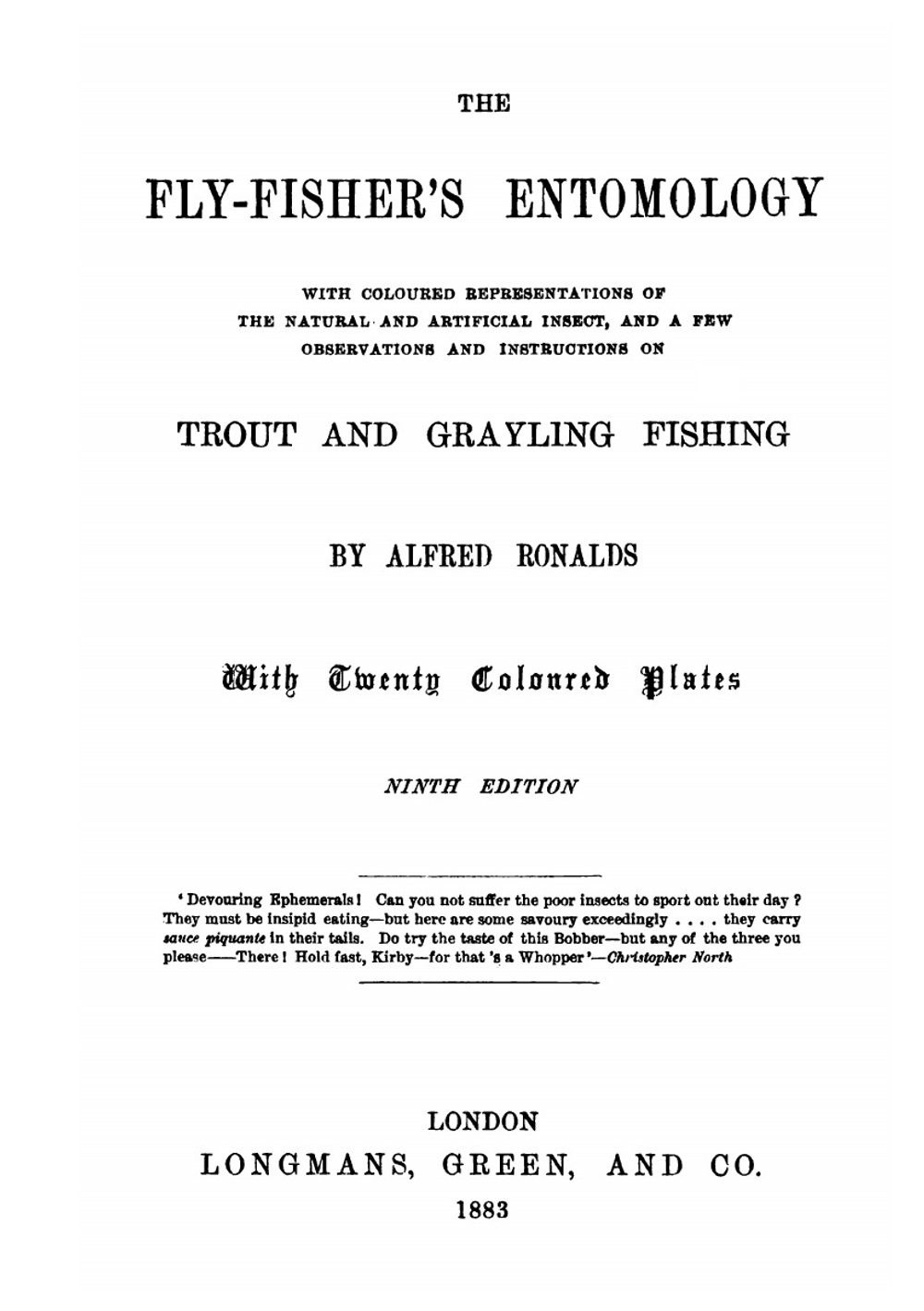 The Fly-Fisher's Entomology | Alfred Ronalds