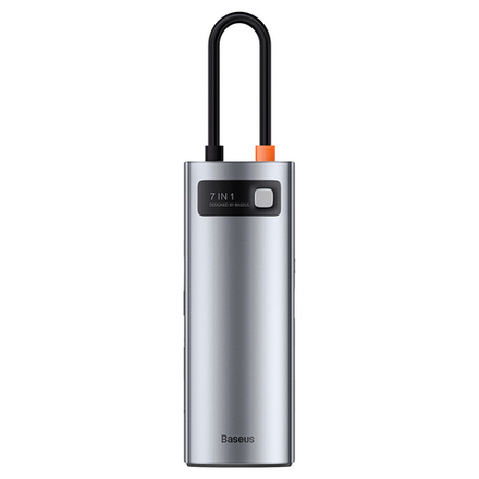 USB-C Хаб Baseus Metal Gleam 7in1 (HDMI + 2xUSB3.0 + USB-C + USB-C-PD + SD + TF/microSD)