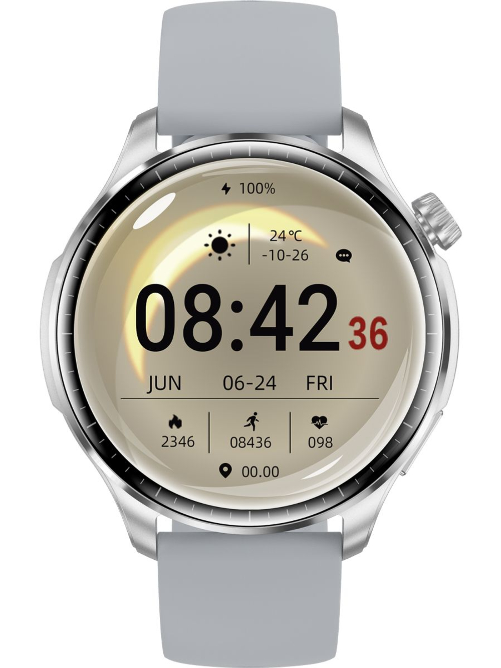 Смарт часы PARASMART Zilex M13 (силиконовый ремешок, серебристый)