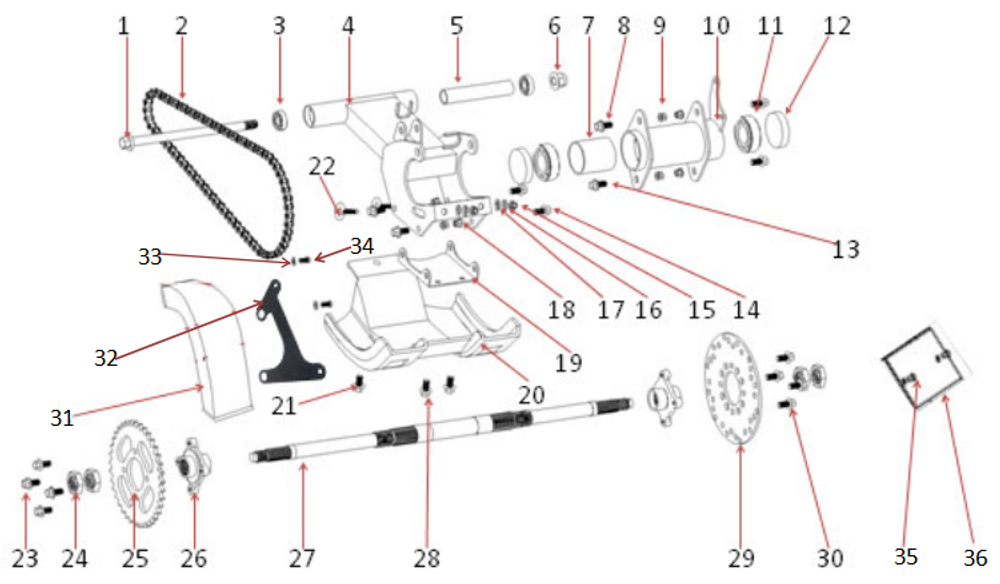 Запчасти F к квадроциклу Motax Gekkon 110