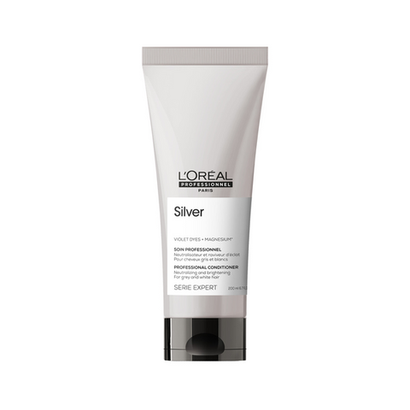 L'Oreal Professionnel Serie Expert Silver кондиционер для нейтрализации желтизны осветленных и седых волос, 200 мл.