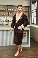 Халат мужской KING без капюшона Коричневый "Polens"