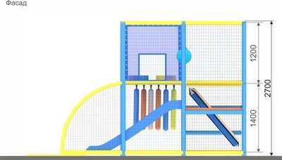 Детский игровой лабиринт «Морские жители» 11,5 м² (4,2*4,3*2.7м)