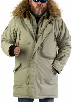Куртка мужская зимняя Apolloget Expedition 2019 (хаки - silver green/olive)