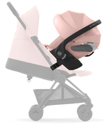 Коляска Cybex Coya Matt Black Frame Cloud T i-Size Peach Pink Plus Leaf Green с дождевиком и бампером