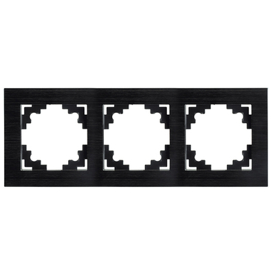 Рамка 3-местная, металл, STEKKER MFR00-7003-05, серия Катрин, черный 50020