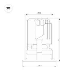 Светильник MS-ARADO-BUILT-R35-3W Warm3000 (WH-WH, 36 deg, 230V) (Arlight, IP20 Металл, 5 лет) 059101