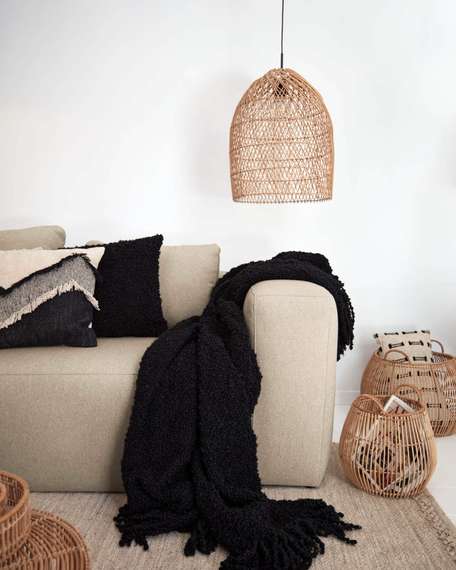 Подвесной светильник из ротанга Domitila Ø44 см