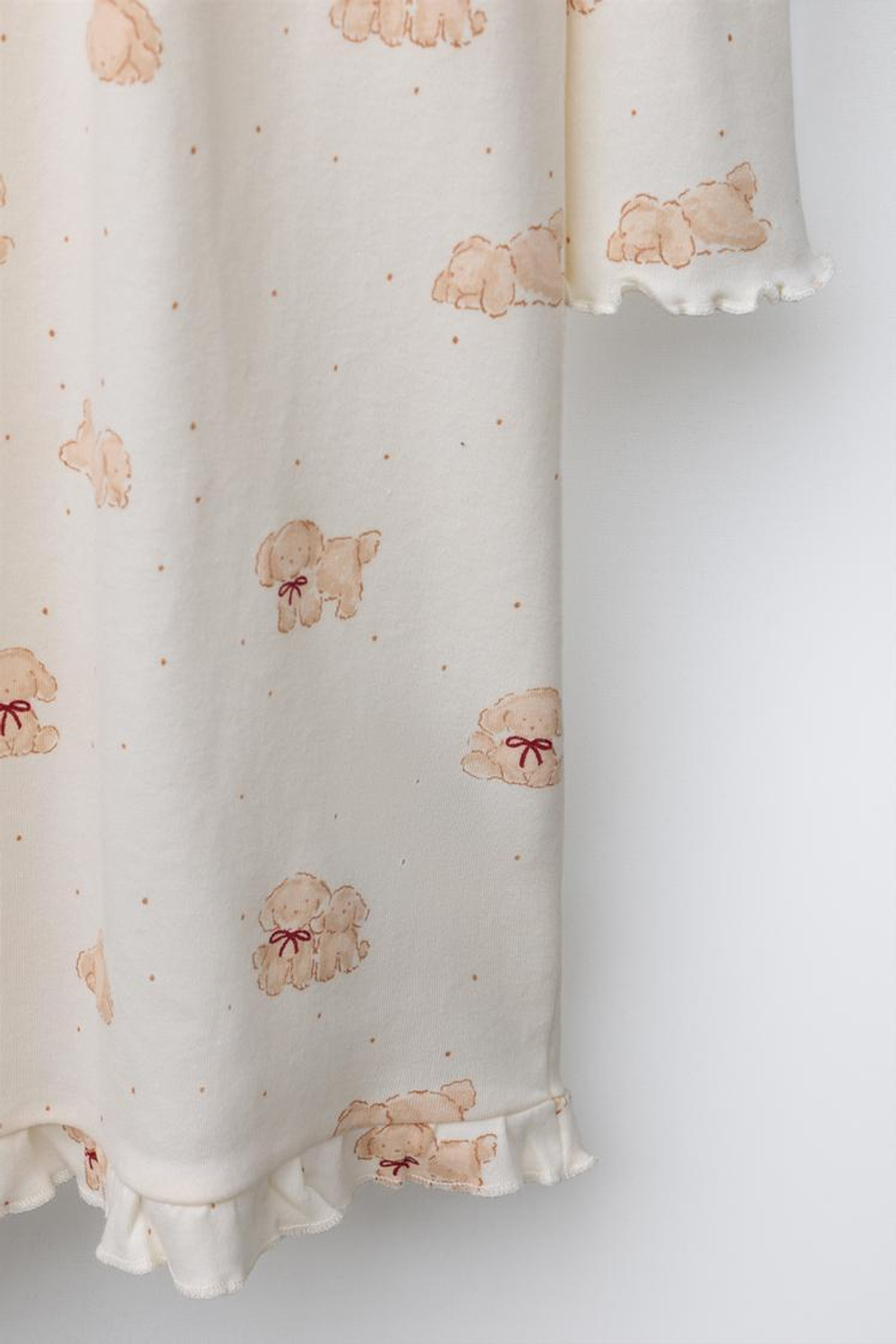 ZARA ПИЖАМА-НОЧНАЯ РУБАШКА С ПРИНТОМ «ЩЕНКИ», РЫЖЕВАТО-КОРИЧНЕВЫЙ