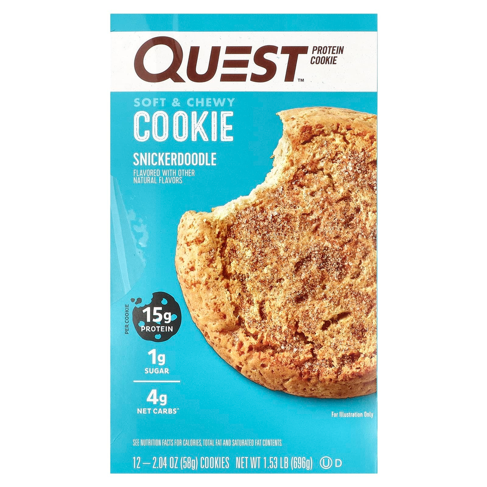 Quest Nutrition, протеиновое печенье, со вкусом печенья сникердудл, 12 шт по 58 г (2,04 унции)