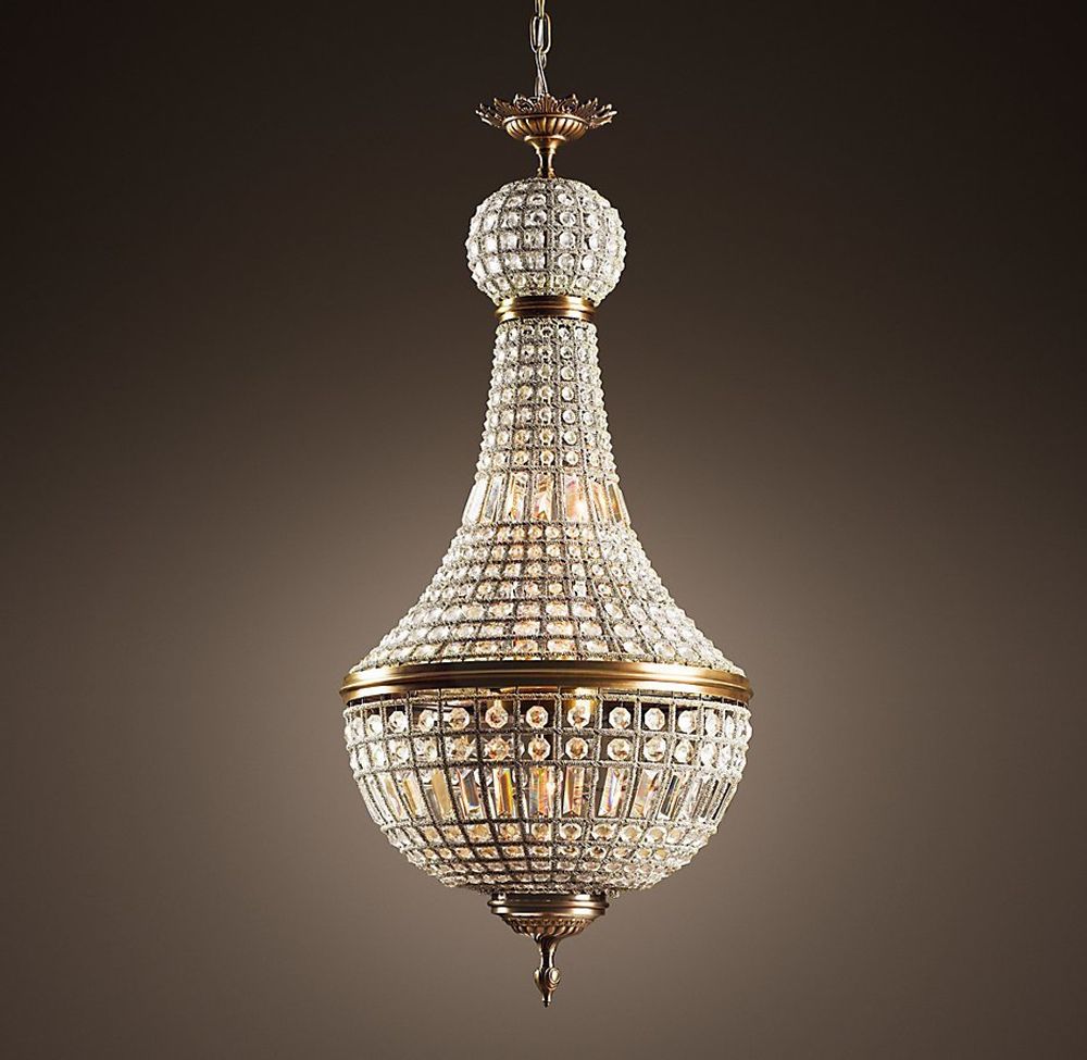 Подвесной дизайнерский светильник  19th C. French Empire Crystal Chandelier 21&quot; by Restoration Hardware