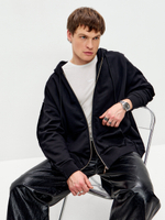 Зип-худи NEVER из черного хлопка