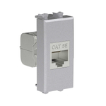 Компьютерная розетка RJ-45 без шторки модульная, кат.5е экранированная, "Avanti", "Закаленная сталь", 1 модуль