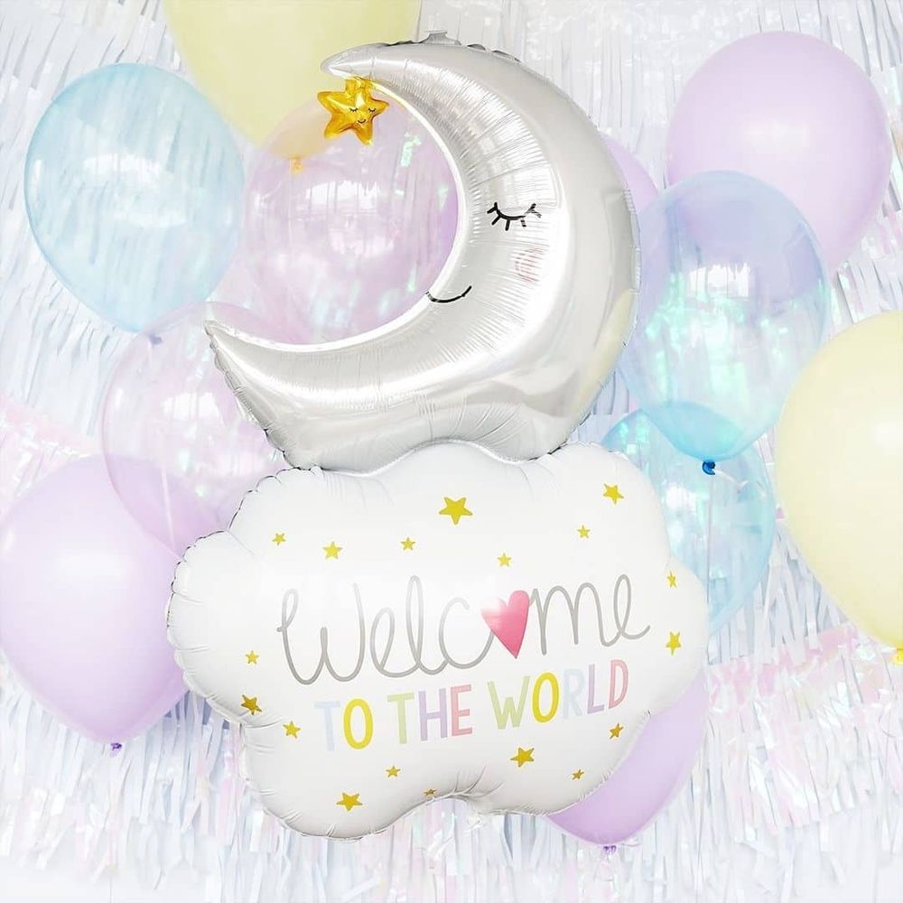 G Шар фигура Месяц на облаке 42"/106 см 1шт (БГ-51)  Изображение2