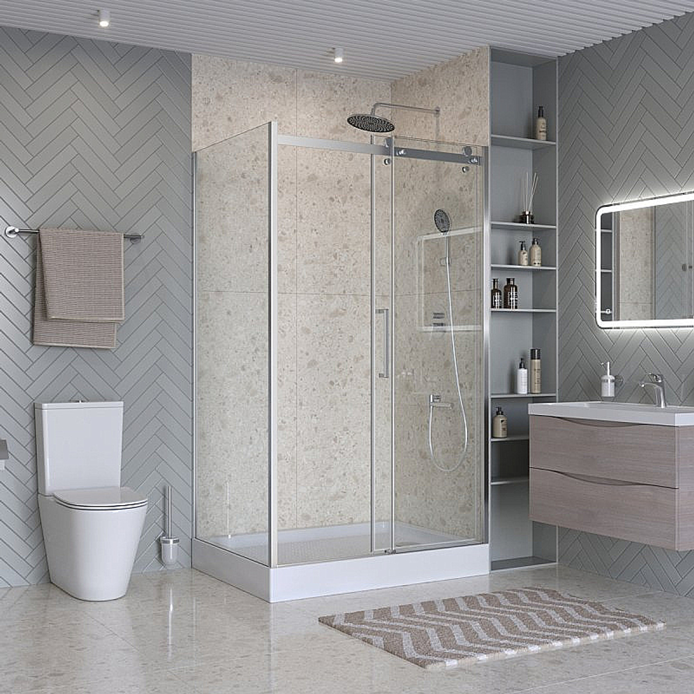Душевой уголок BelBagno Marino 2-AH-1 110x90 стекло прозрачное/профиль хром