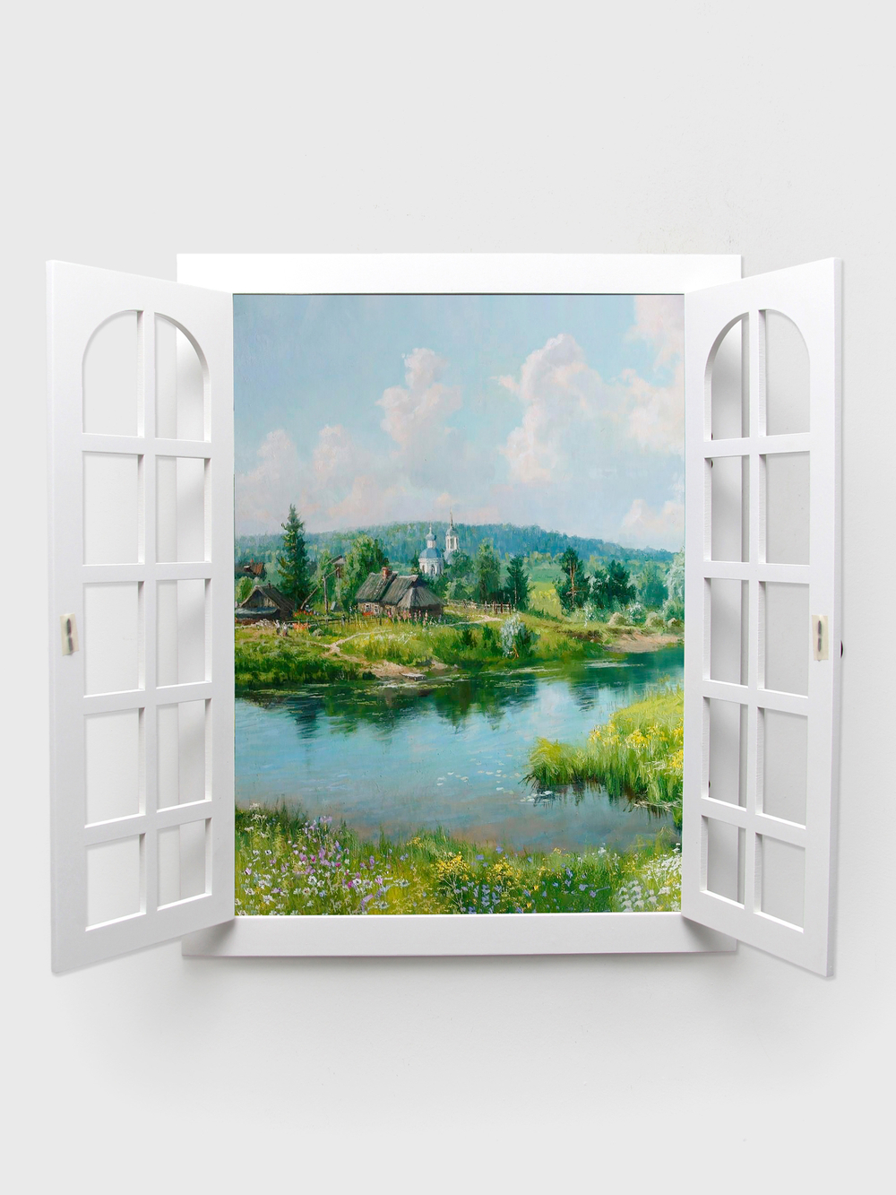 Панно со ставнями "Вид из окна" 37,5*49 см