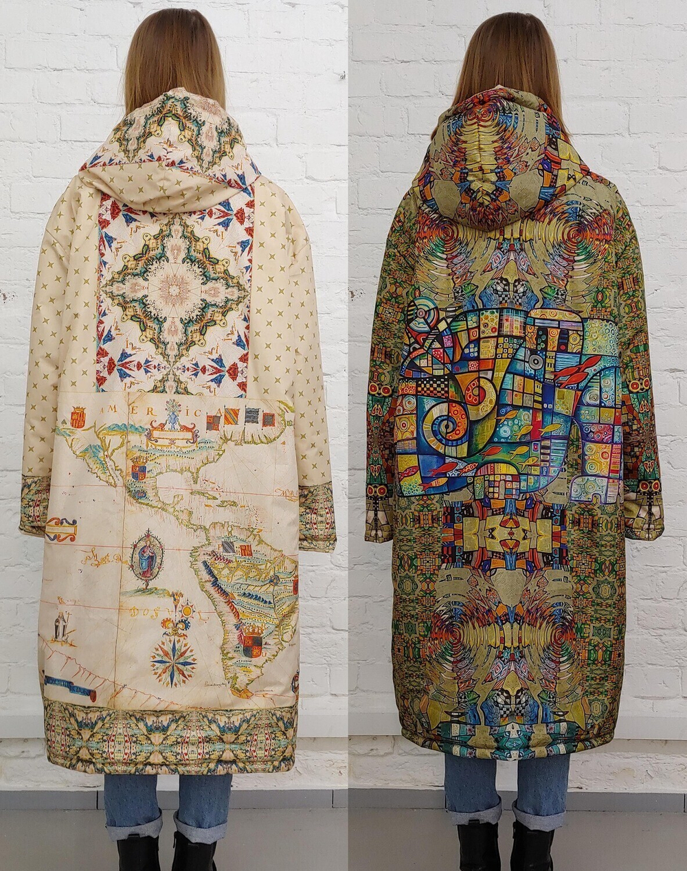 Двустороннее пальто-парка