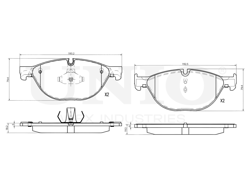 Колодки тормозные диск. передние с датчиком UNIO BRP-20316