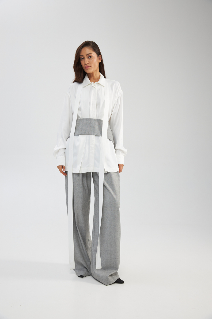 Блуза "Premium" с поясом шлейфом