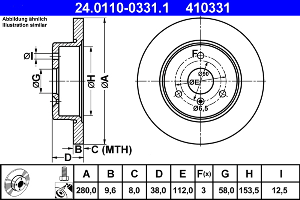 ATE - 24011003311-ATE - Brake Disc