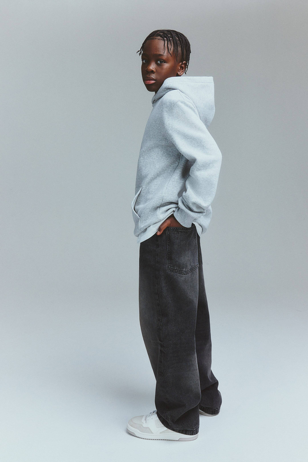 H&M Джинсы Baggy Fit, темно-серый